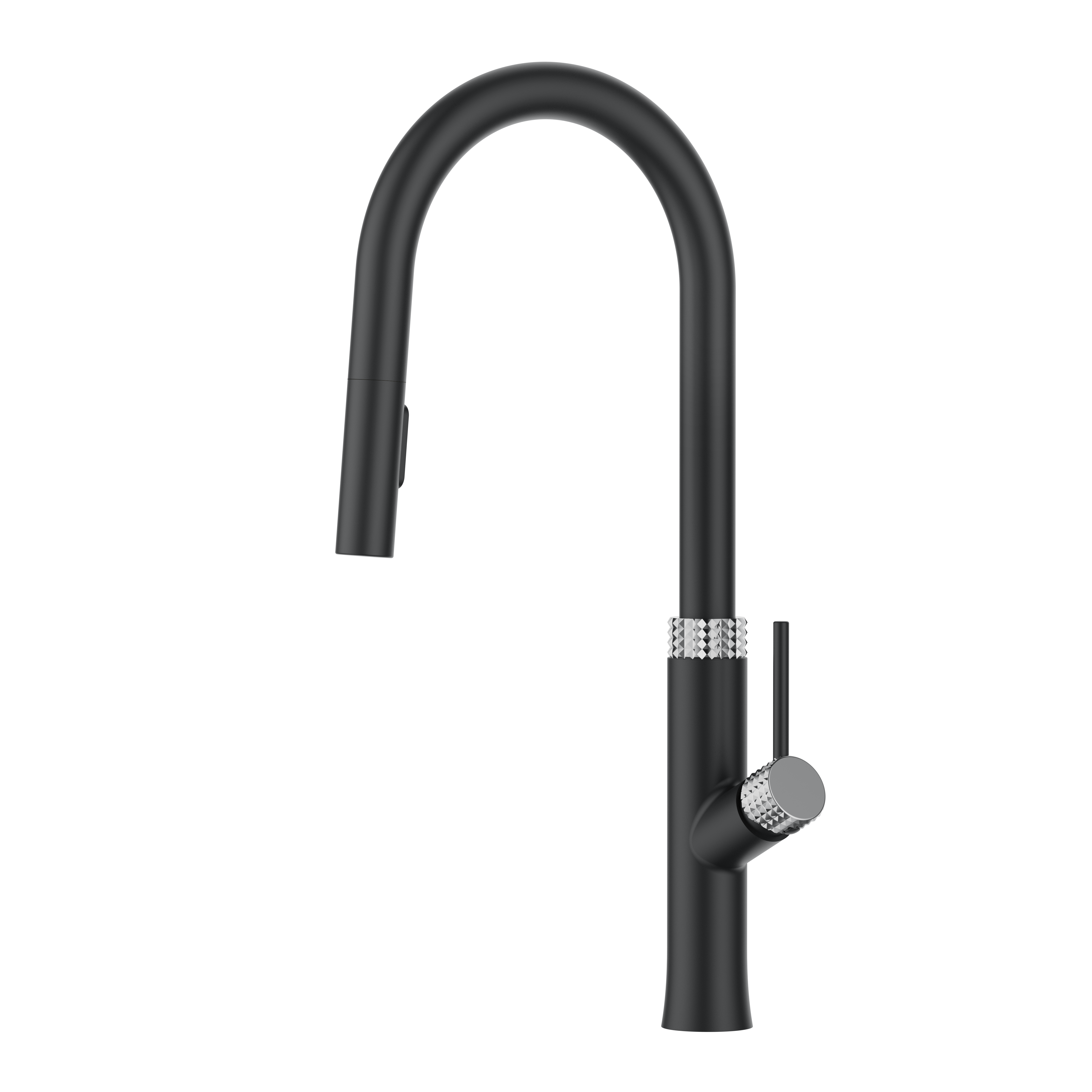 Черный хромированный современный дизайн с одной ручкой кухонный кран 