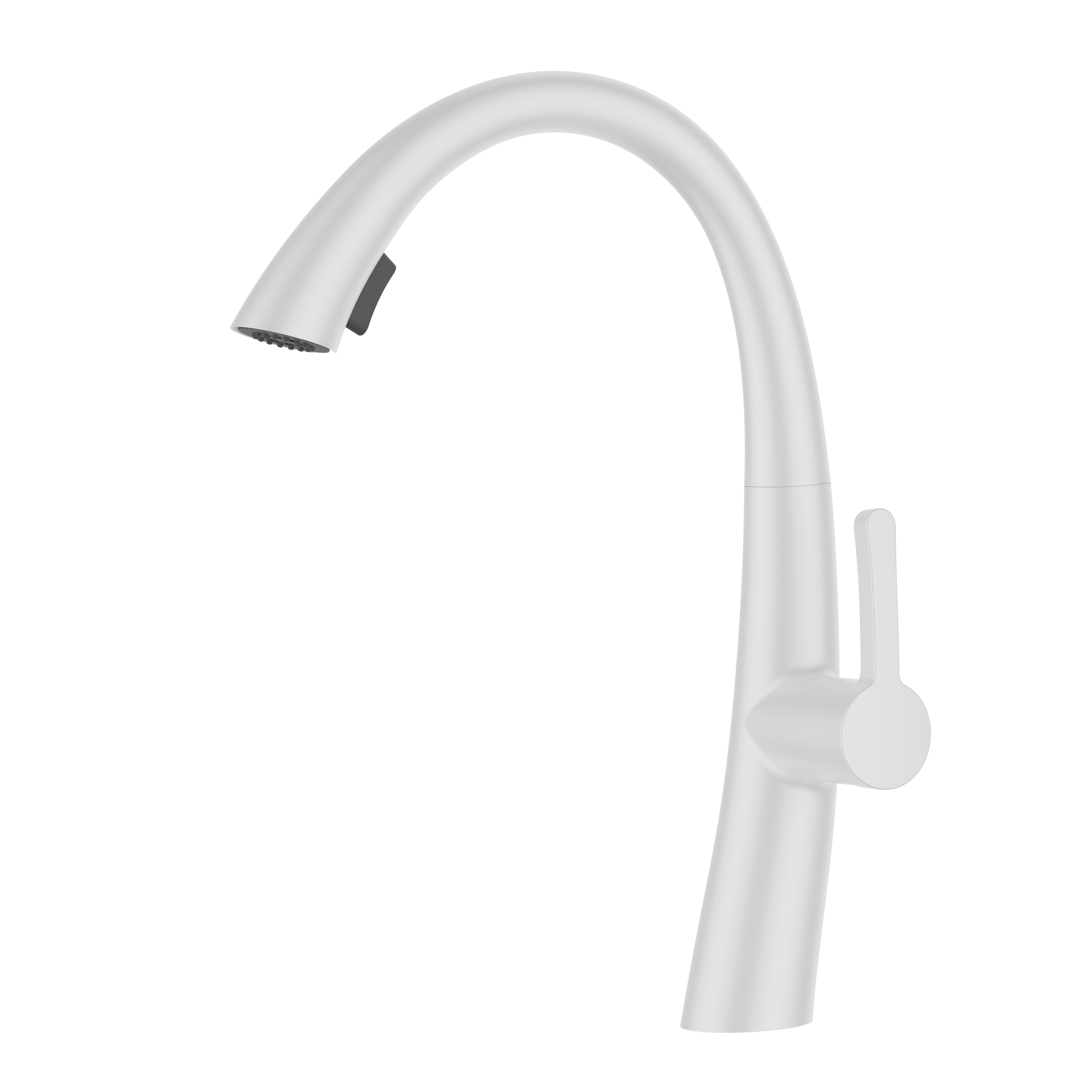  Лебединый белый кухонный смеситель с длинной шеей в современном стиле 